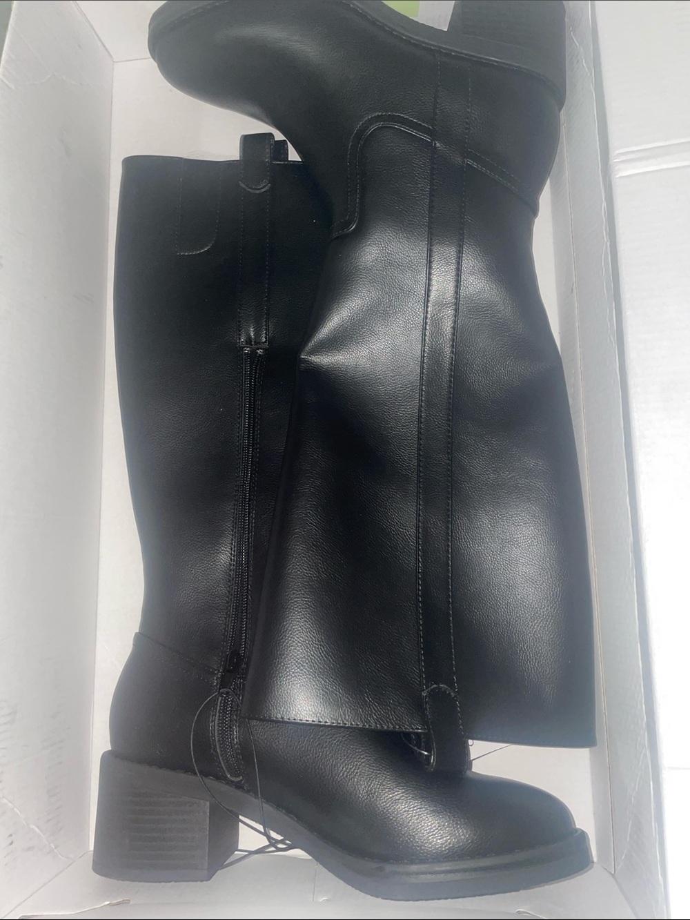 Kensie Black Lace Up Knee-High Boots